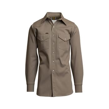 10oz. Heavy-Duty Welding Shirts | Non-FR | Khaki 100% Cotton